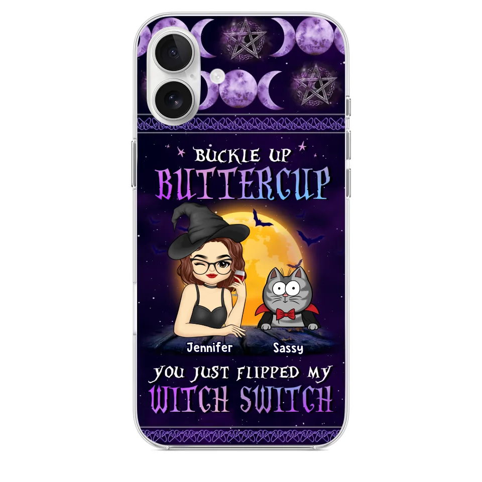 You Just Flipped My Witch Switch - Cat Personalized Custom Clear Phone Case - Halloween Gift For Pet Owners, Pet Lovers - Image 32