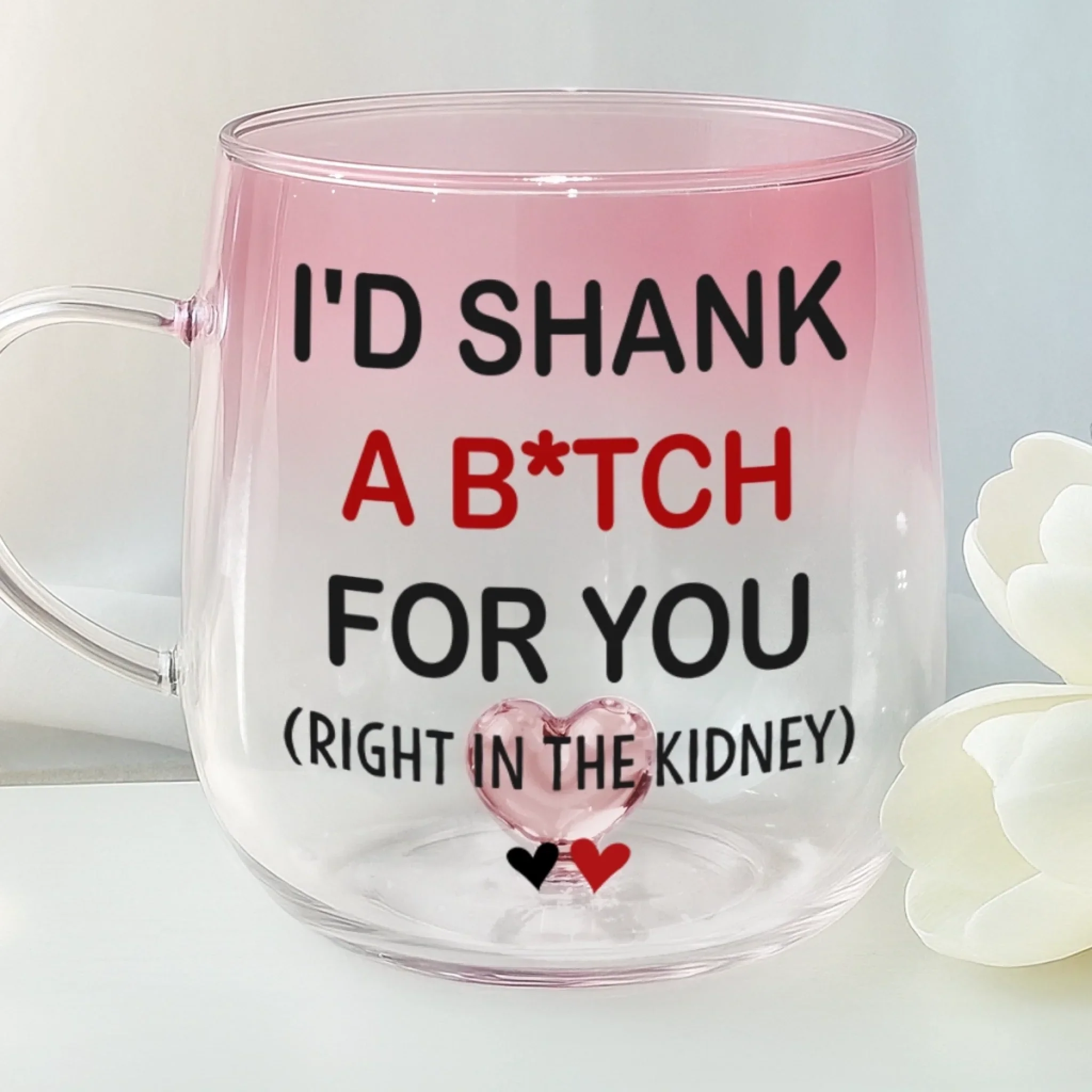 You Keep Me Sane - Bestie Personalized Custom Gradient Glass Mug - Gift For Best Friends, BFF, Sisters - Image 4