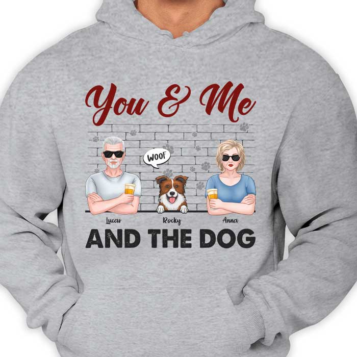 You & Me And The Dogs - Gift For Couples, Husband Wife - Personalized Unisex T-shirt, Hoodie - Image 3