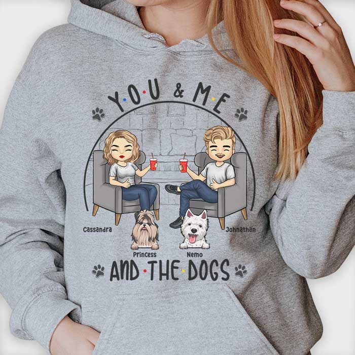 You, Me & Our Fur Babies - Personalized Unisex T-shirt, Hoodie, Sweatshirt - Gift For Couple, Husband Wife, Anniversary, Engagement, Wedding, Marriage Gift - Image 2