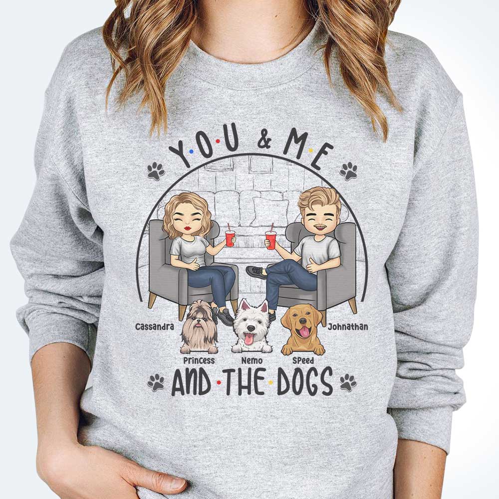 You, Me & Our Fur Babies - Personalized Unisex T-shirt, Hoodie, Sweatshirt - Gift For Couple, Husband Wife, Anniversary, Engagement, Wedding, Marriage Gift - Image 3