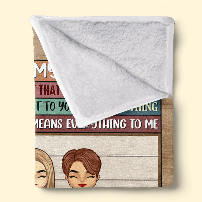 You Mean The World To Me - Bestie Personalized Custom Blanket - Christmas Gift For Best Friends, BFF, Sisters - Image 3
