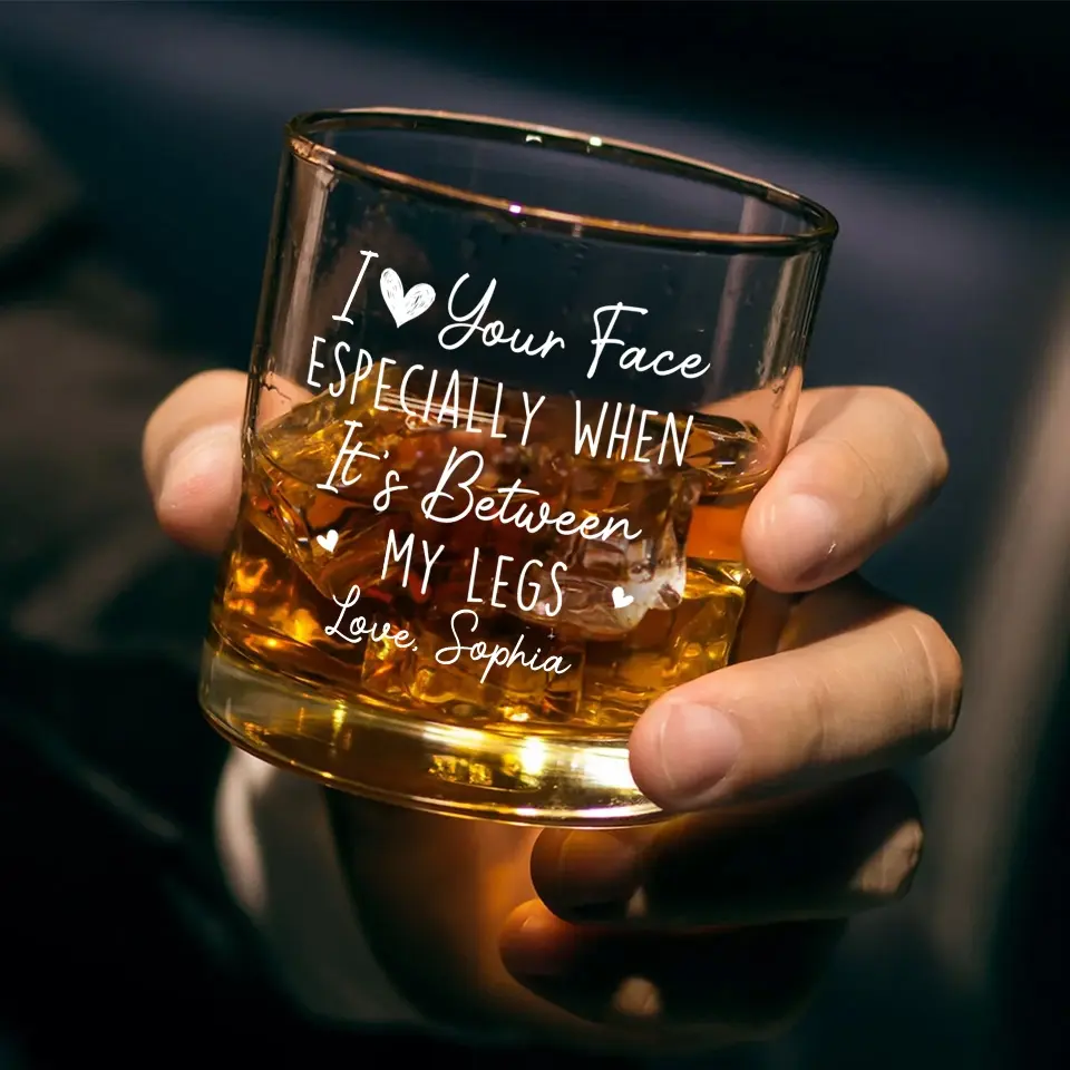 Your Face Is A Work Of Art - Couple Personalized Custom Whiskey Glass - Gift For Husband Wife, Anniversary - Image 3