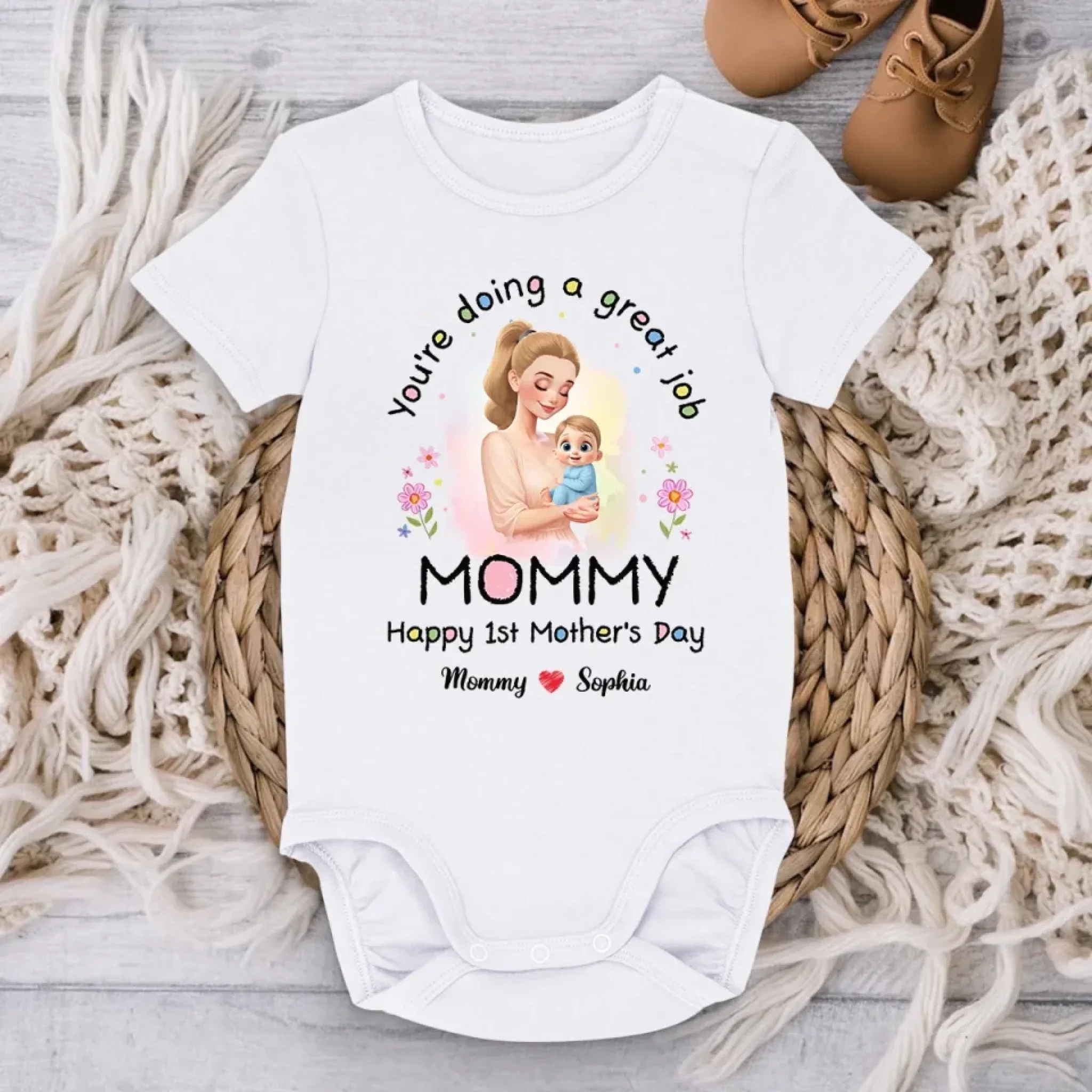 Your Hugs Are Home, Always - Family Personalized Custom Baby Onesie - Mother's Day, Baby Shower Gift, Gift For First Mom - Image 3