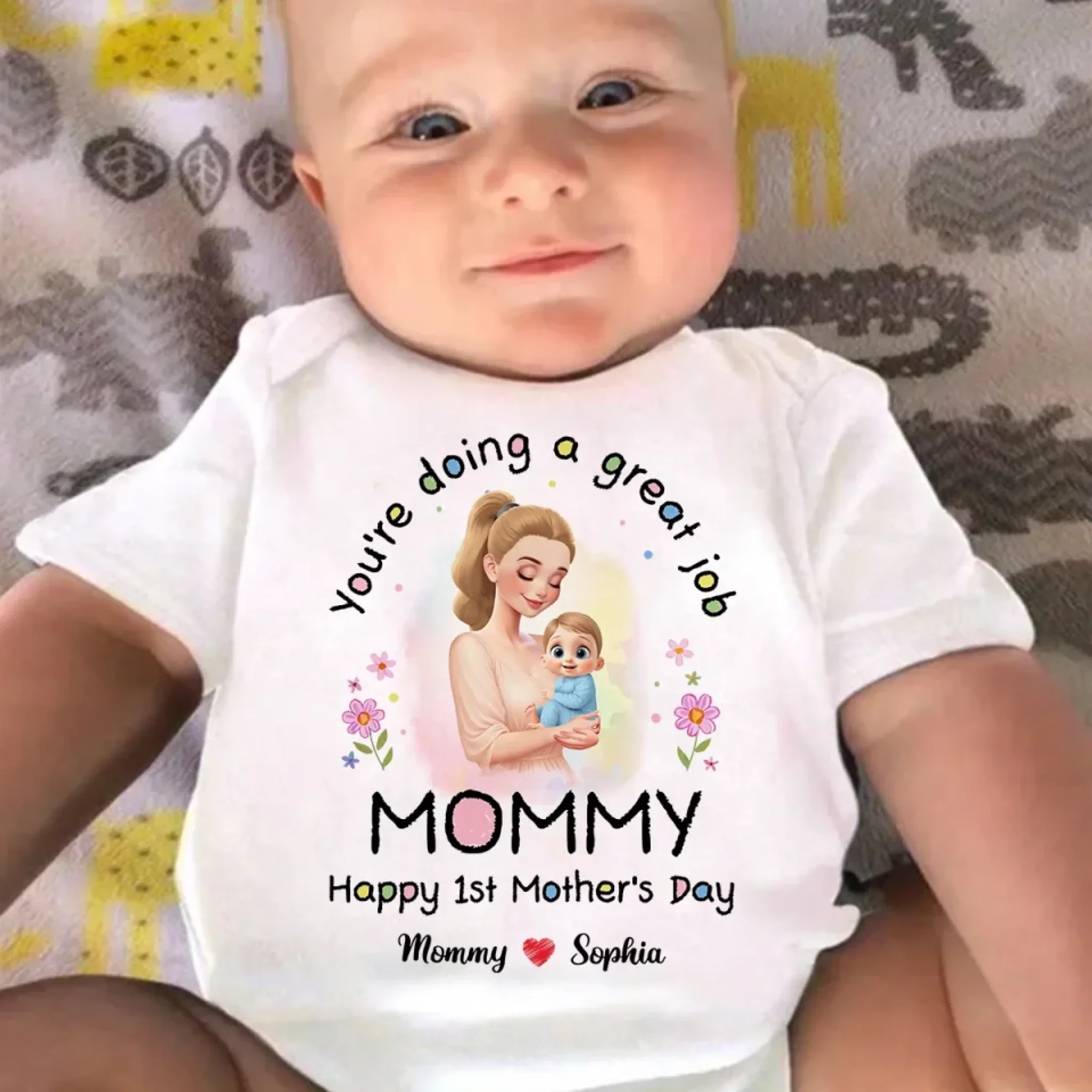 Your Hugs Are Home, Always - Family Personalized Custom Baby Onesie - Mother's Day, Baby Shower Gift, Gift For First Mom - Image 4