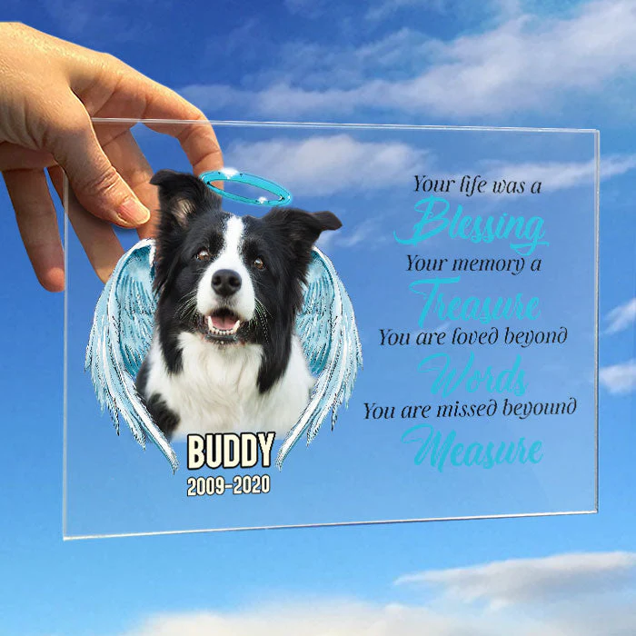 Your Life Was A Blessing - Upload Image - Personalized Acrylic Plaque - Image 2