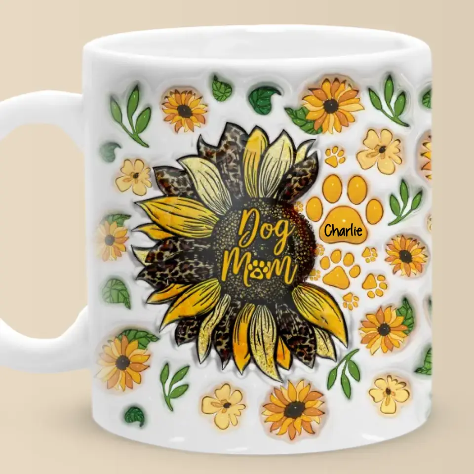 Your Love Shines Bright Like A Sunflower - Dog & Cat Personalized Custom 3D Inflated Effect Printed Mug - Mother's Day, Gift For Pet Owners, Pet Lovers - Image 2