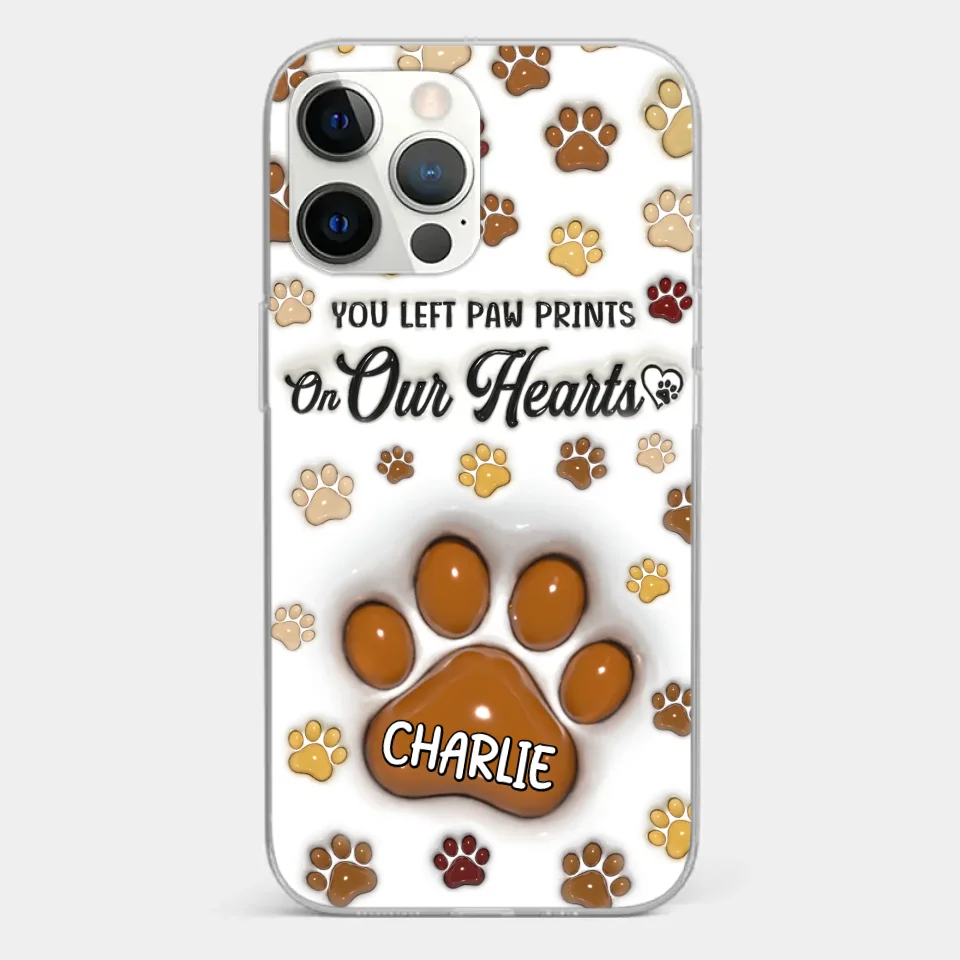 Your Paw Prints Remain On Our Soul - Memorial Personalized Custom 3D Inflated Effect Printed Clear Phone Case - Sympathy Gift For Pet Owners, Pet Lovers - Image 16