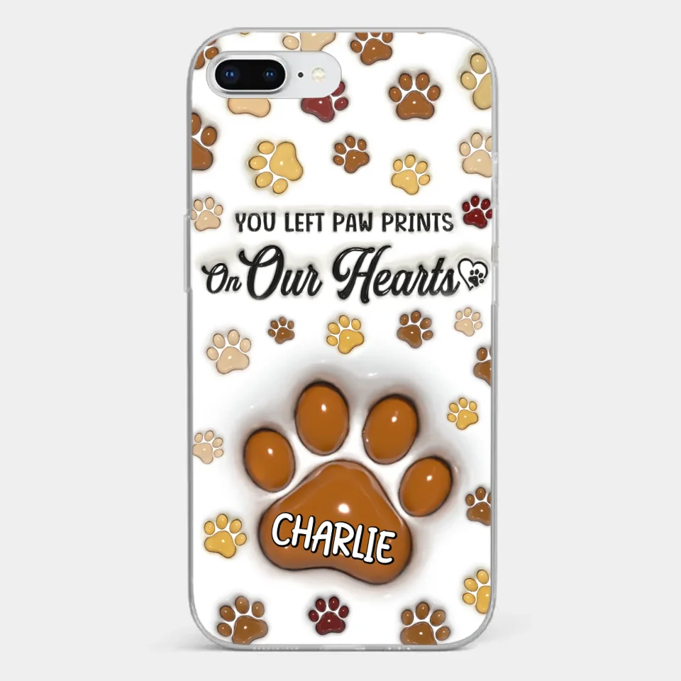 Your Paw Prints Remain On Our Soul - Memorial Personalized Custom 3D Inflated Effect Printed Clear Phone Case - Sympathy Gift For Pet Owners, Pet Lovers - Image 5