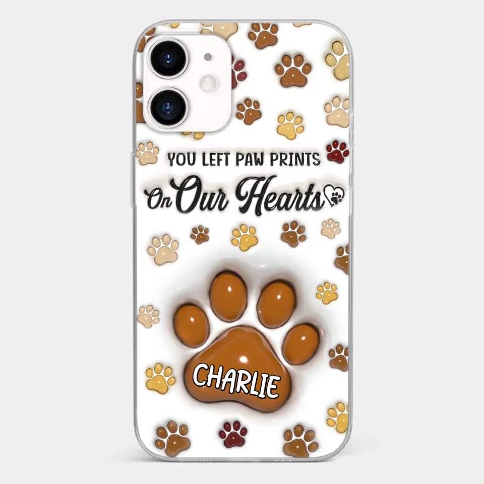 Your Paw Prints Remain On Our Soul - Memorial Personalized Custom 3D Inflated Effect Printed Clear Phone Case - Sympathy Gift For Pet Owners, Pet Lovers - Image 9