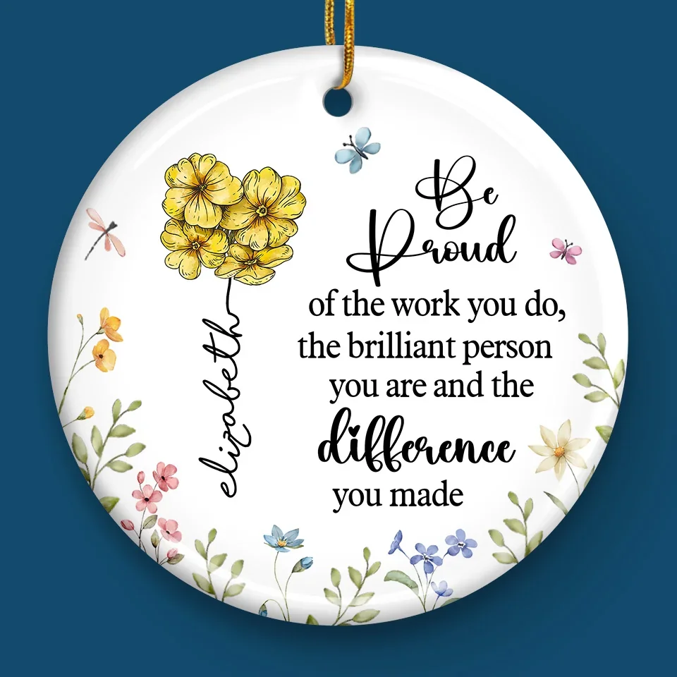 You’re A Rare Bloom In A Field Of Ordinary - Coworker Personalized Custom Ornament - Ceramic Round Shaped - Christmas Gift For Coworker - Image 4