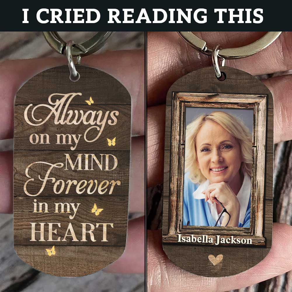 You're Always On My Mind & Forever In My Heart - Upload Image, Personalized Keychain - Image 3