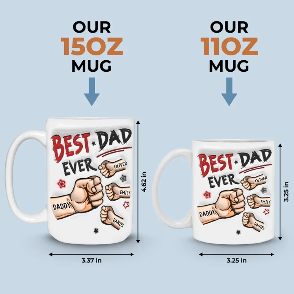 You’re Always The Best To Me - Family Personalized Custom 3D Inflated Effect Printed Mug - Father's Day, Gift For Dad, Grandpa - Image 5