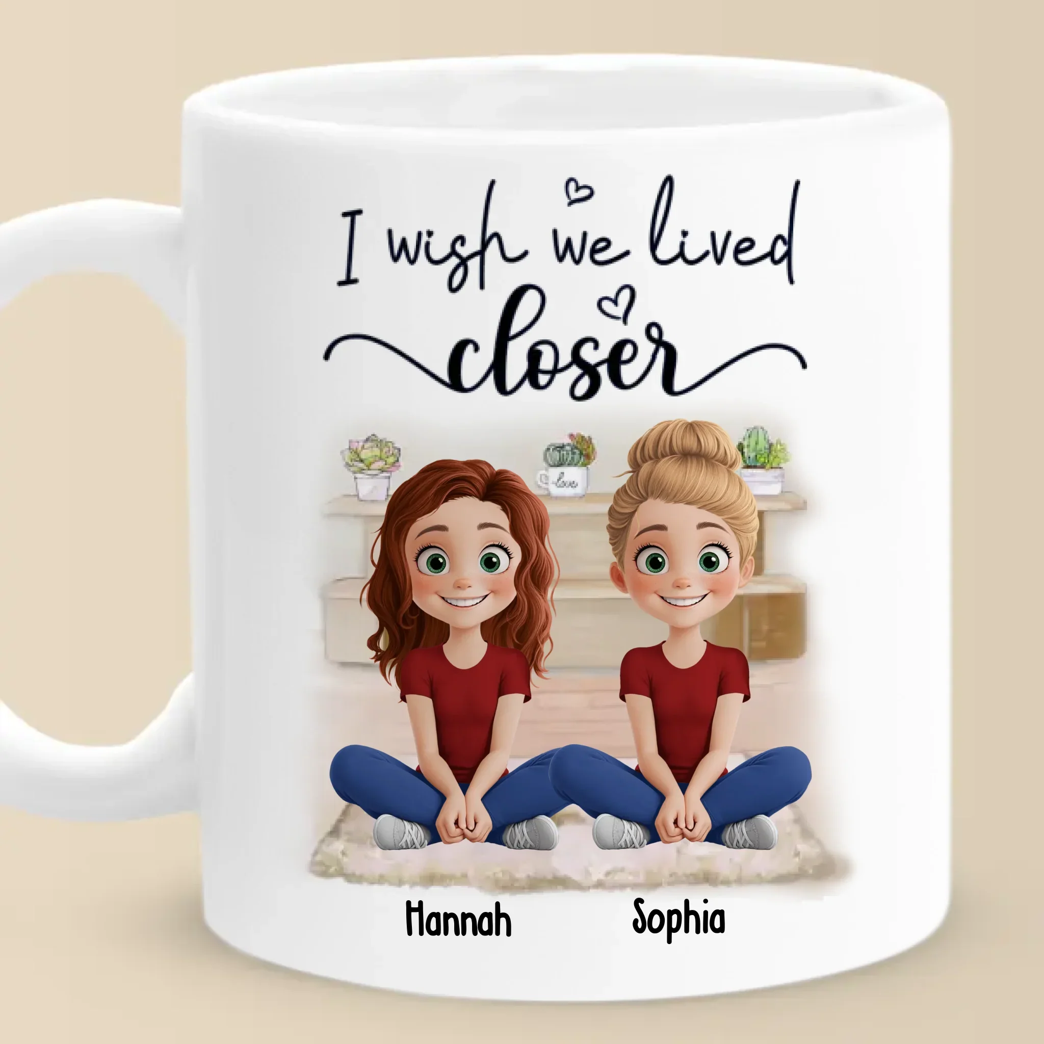 You’re Always With Me In Spirit - Bestie Personalized Custom Mug - Gift For Best Friends, BFF, Sister - Image 2