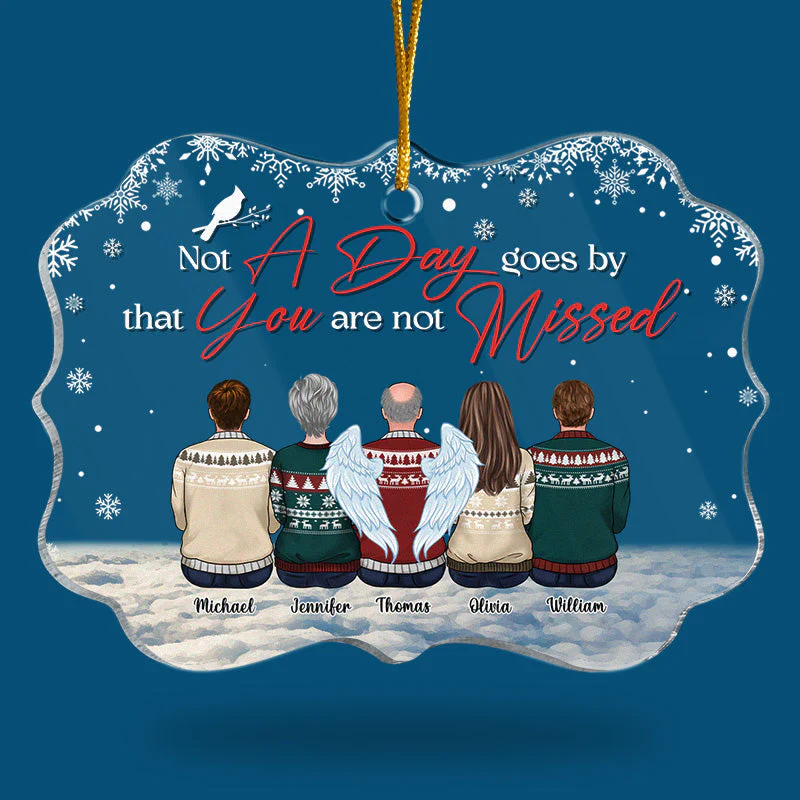 You're Forever Missed - Memorial Personalized Custom Ornament - Acrylic Benelux Shaped - Christmas Gift, Sympathy Gift For Family Members - Image 3