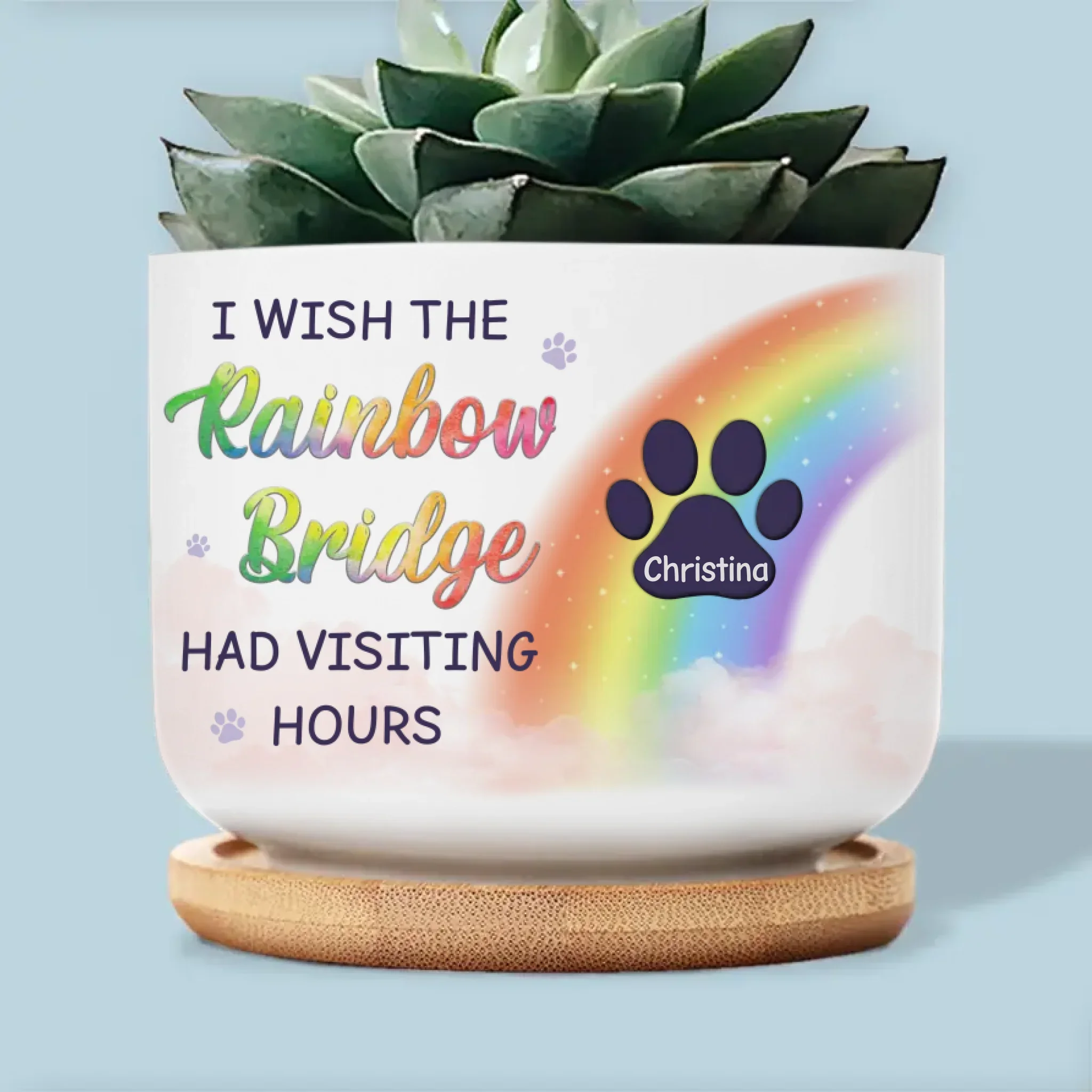 You’re In Our Thoughts - Memorial Personalized Custom Home Decor Ceramic Plant Pot - Sympathy Gift For Pet Owners, Pet Lovers - Image 2