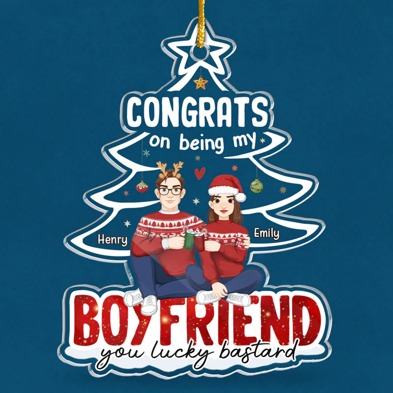 You're My Best Christmas Gift - Couple Personalized Custom Ornament - Acrylic Custom Shaped - Christmas Gift For Husband Wife, Anniversary - Image 3