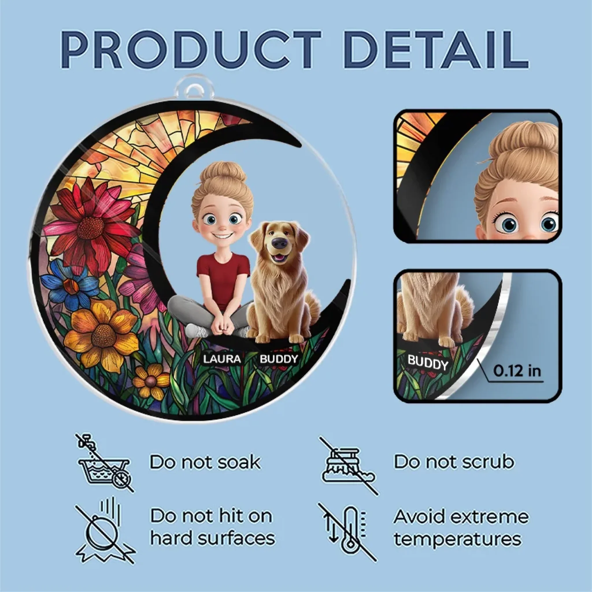 You’re My Daily Dose Of Happiness - Dog & Cat Personalized Custom Car Ornament - Acrylic Custom Shaped - Gift For Pet Owners, Pet Lovers - Image 5