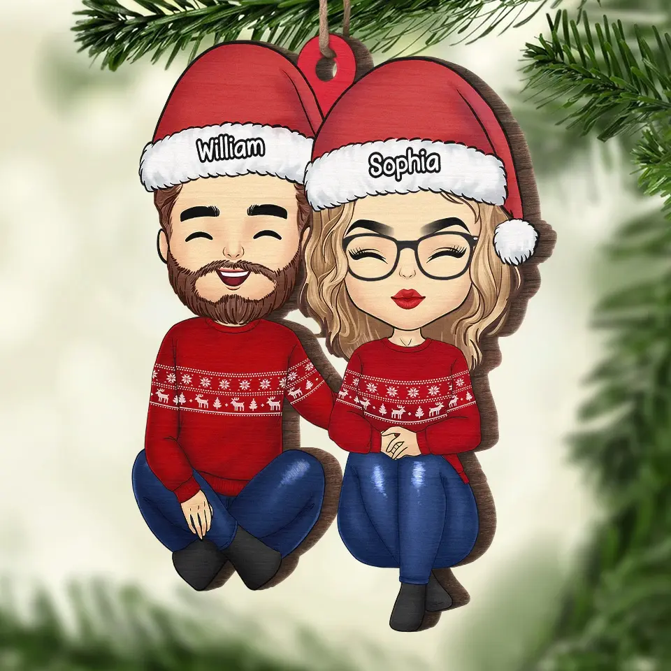 You're My Favorite Present Under The Tree - Couple Personalized Custom Ornament - Wood Custom Shaped - Christmas Gift For Husband Wife, Anniversary - Image 5