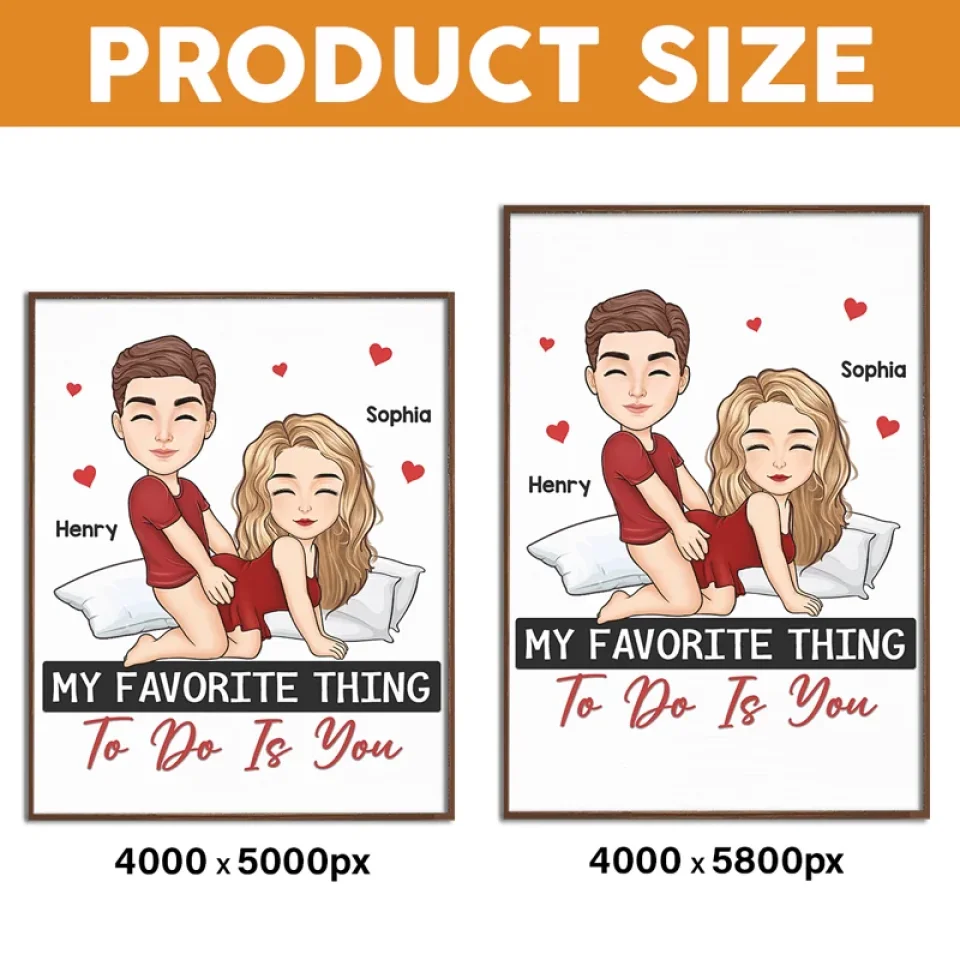You're My Favorite - Printable Digital File, Digital PNG Download - Couple Personalized Vertical File - Gift For Husband Wife, Anniversary - Image 4