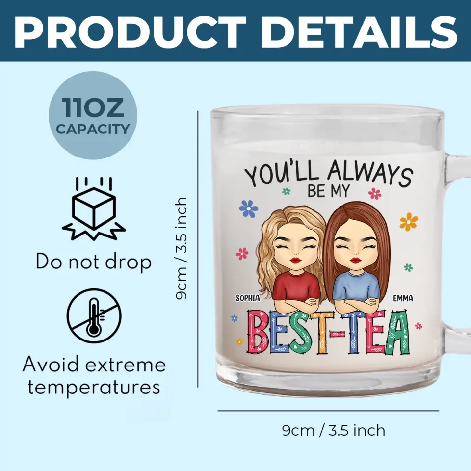 You're My Kindred Spirit - Bestie Personalized Custom Glass Mug - Gift For Best Friends, BFF, Sisters - Image 5