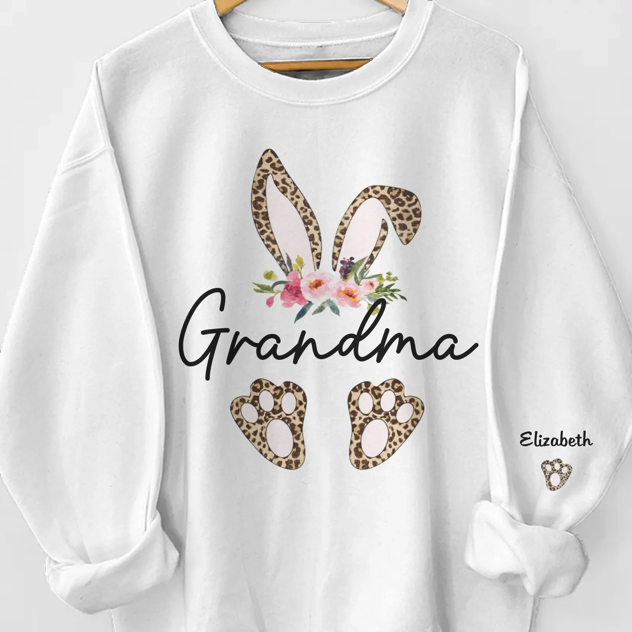 You're My Sweetest Easter Treat - Family Personalized Custom Unisex Sweatshirt, Hoodie With Design On Sleeve - Easter Gift For Mom, Grandma - Image 2