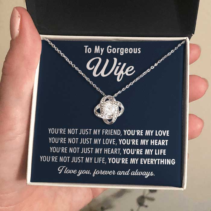 You're Not Just My Life, You're My Everything - Gift For Couples, Love Knot Necklace - Image 2