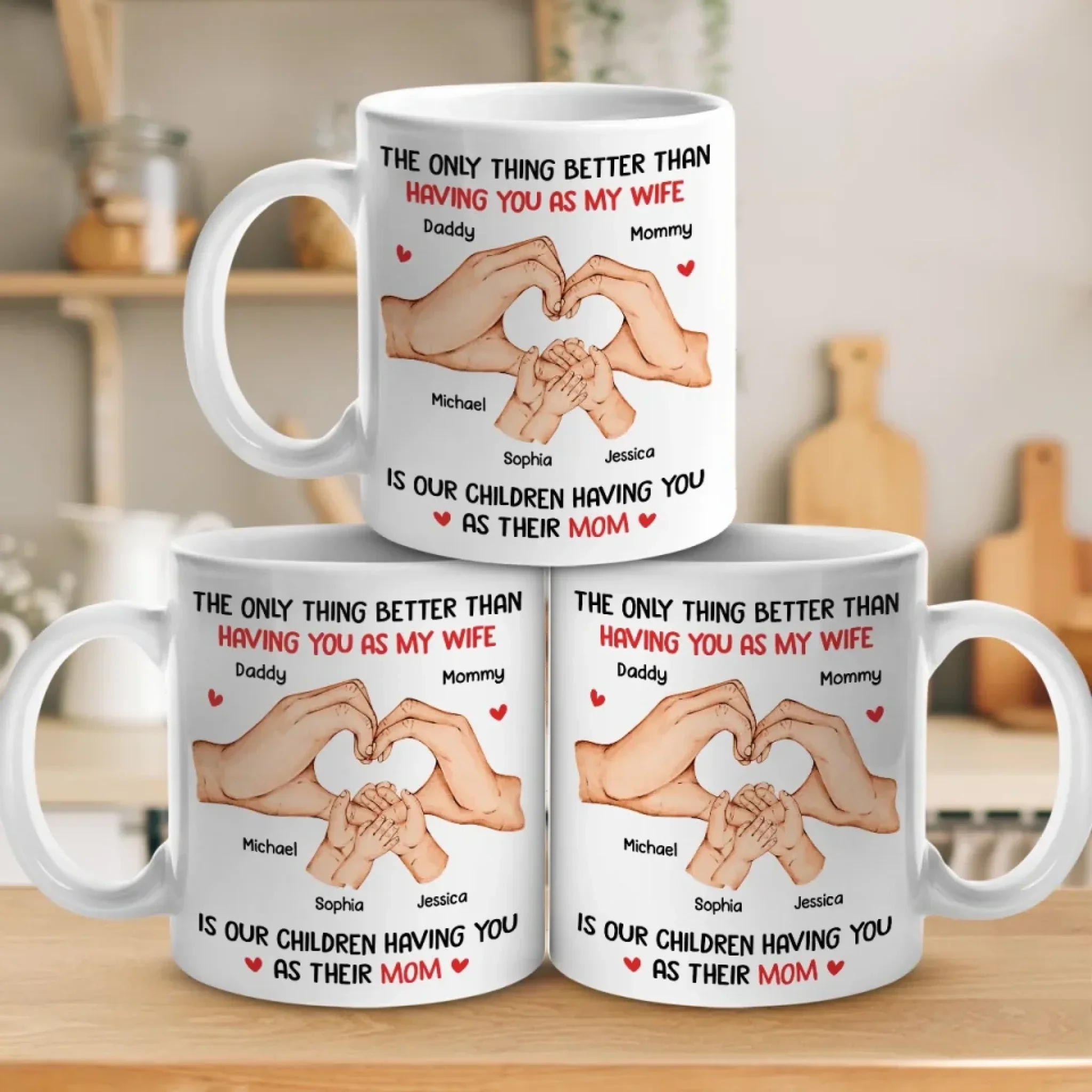 You’re Not Just My Love, You’re The Heart Of Our Family - Family Personalized Custom Mug - Mother's Day, Gift For Wife, Anniversary - Image 4