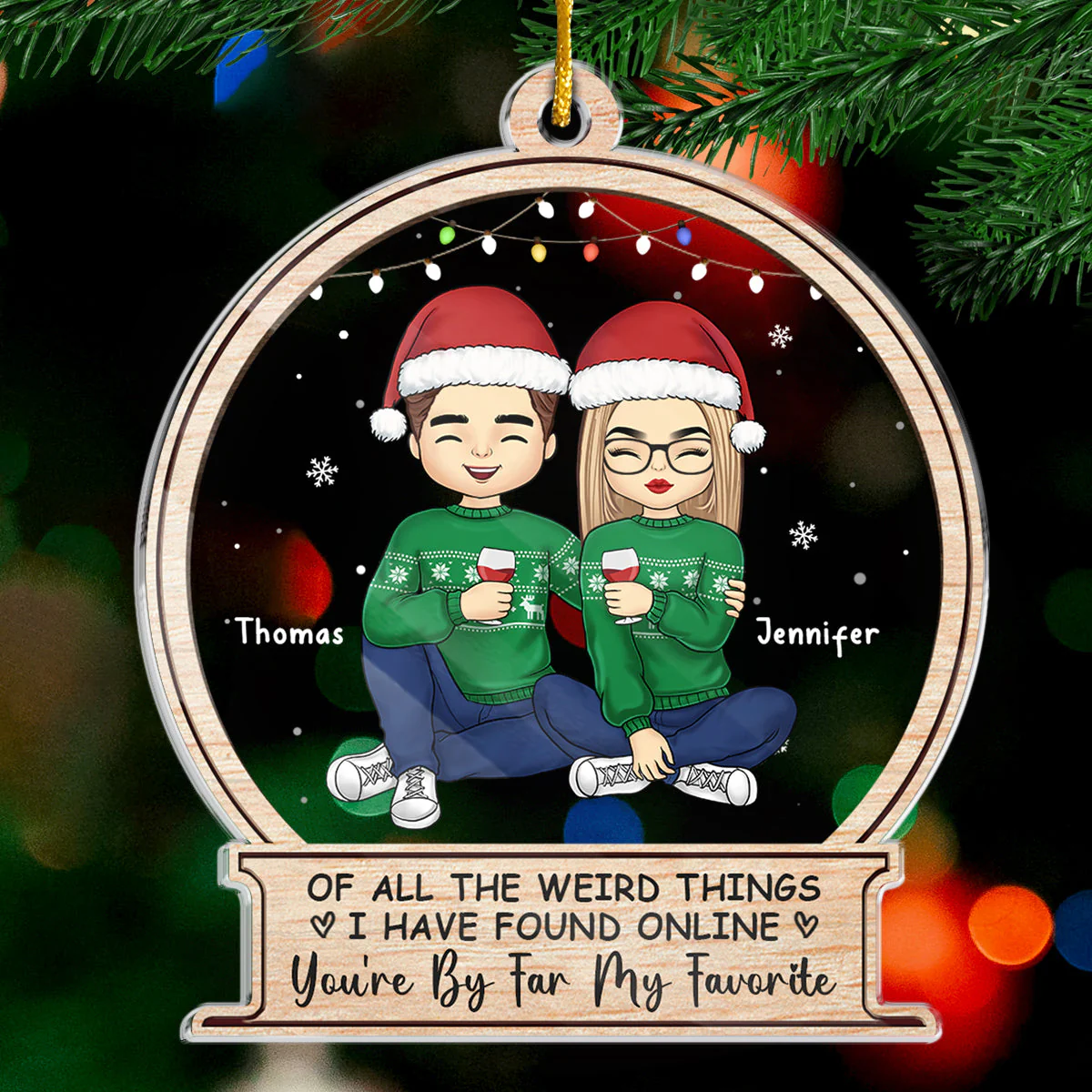 You're The Best Thing - Couple Personalized Custom Ornament - Acrylic Custom Shaped - Christmas Gift For Husband Wife, Anniversary - Image 2