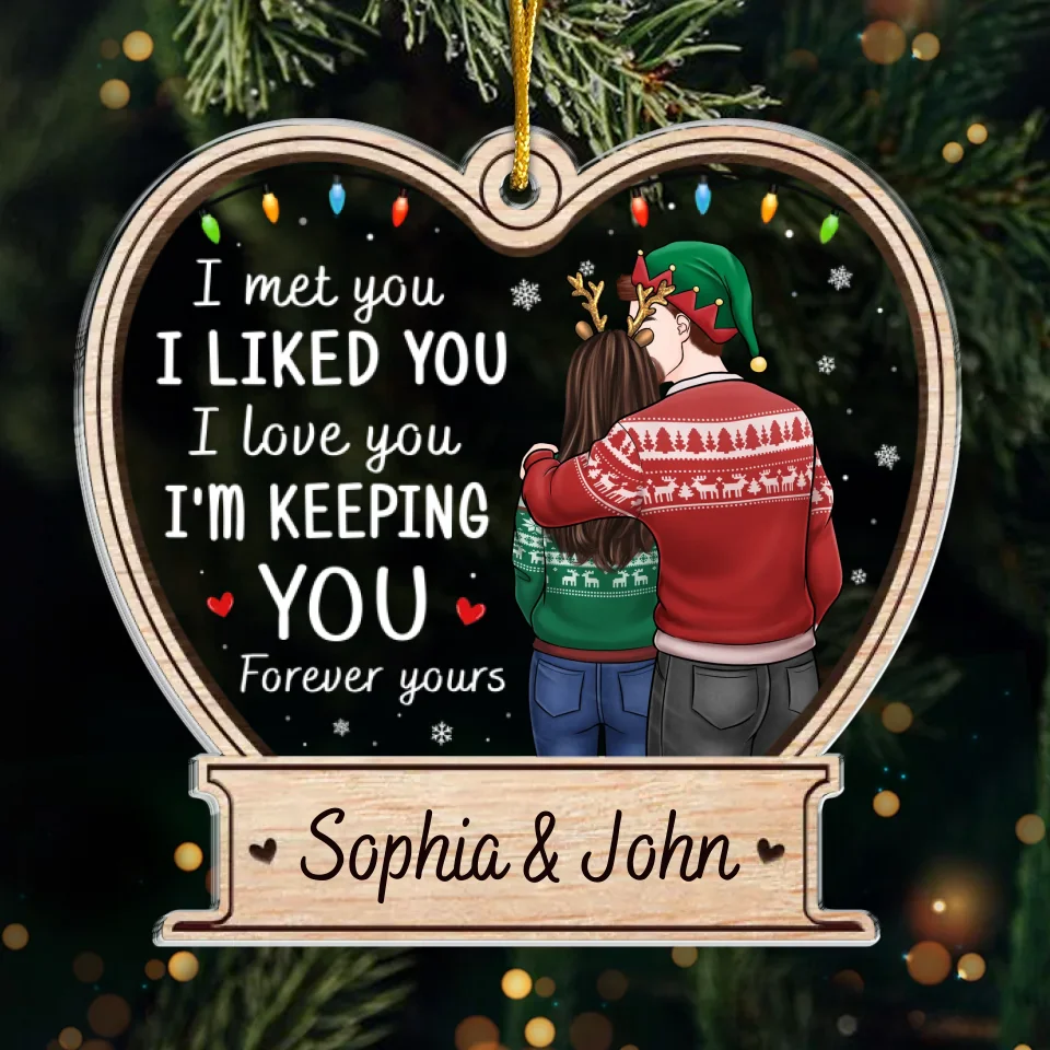 You're The Best Thing I've Ever Found - Couple Personalized Custom Ornament - Acrylic Custom Shaped - Christmas Gift For Husband Wife, Anniversary - Image 2