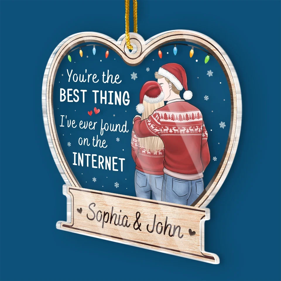 You're The Best Thing I've Ever Found - Couple Personalized Custom Ornament - Acrylic Custom Shaped - Christmas Gift For Husband Wife, Anniversary - Image 3