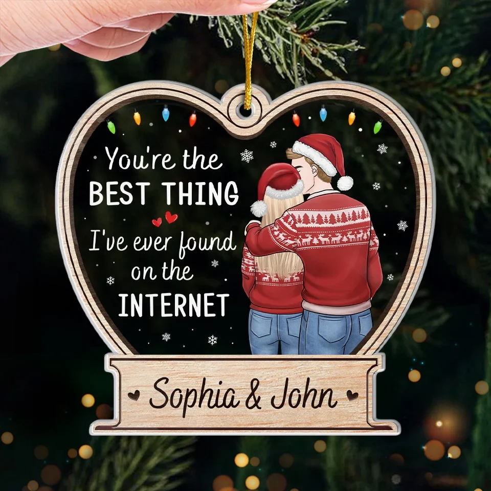 You're The Best Thing I've Ever Found - Couple Personalized Custom Ornament - Acrylic Custom Shaped - Christmas Gift For Husband Wife, Anniversary - Image 4