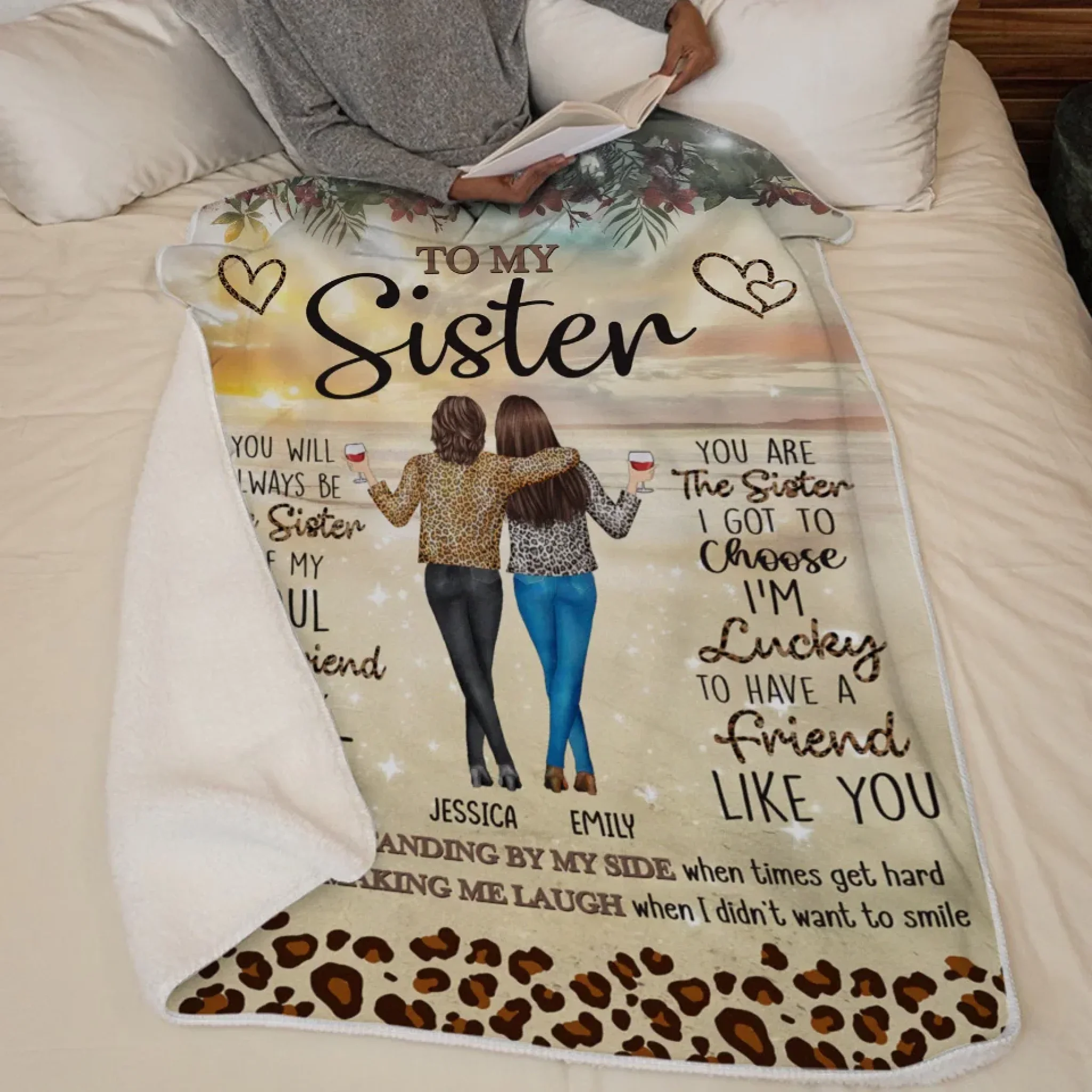 You’re The Friend My Heart Chose - Bestie Personalized Custom Blanket - Gift For Best Friends, BFF, Sisters - Image 5