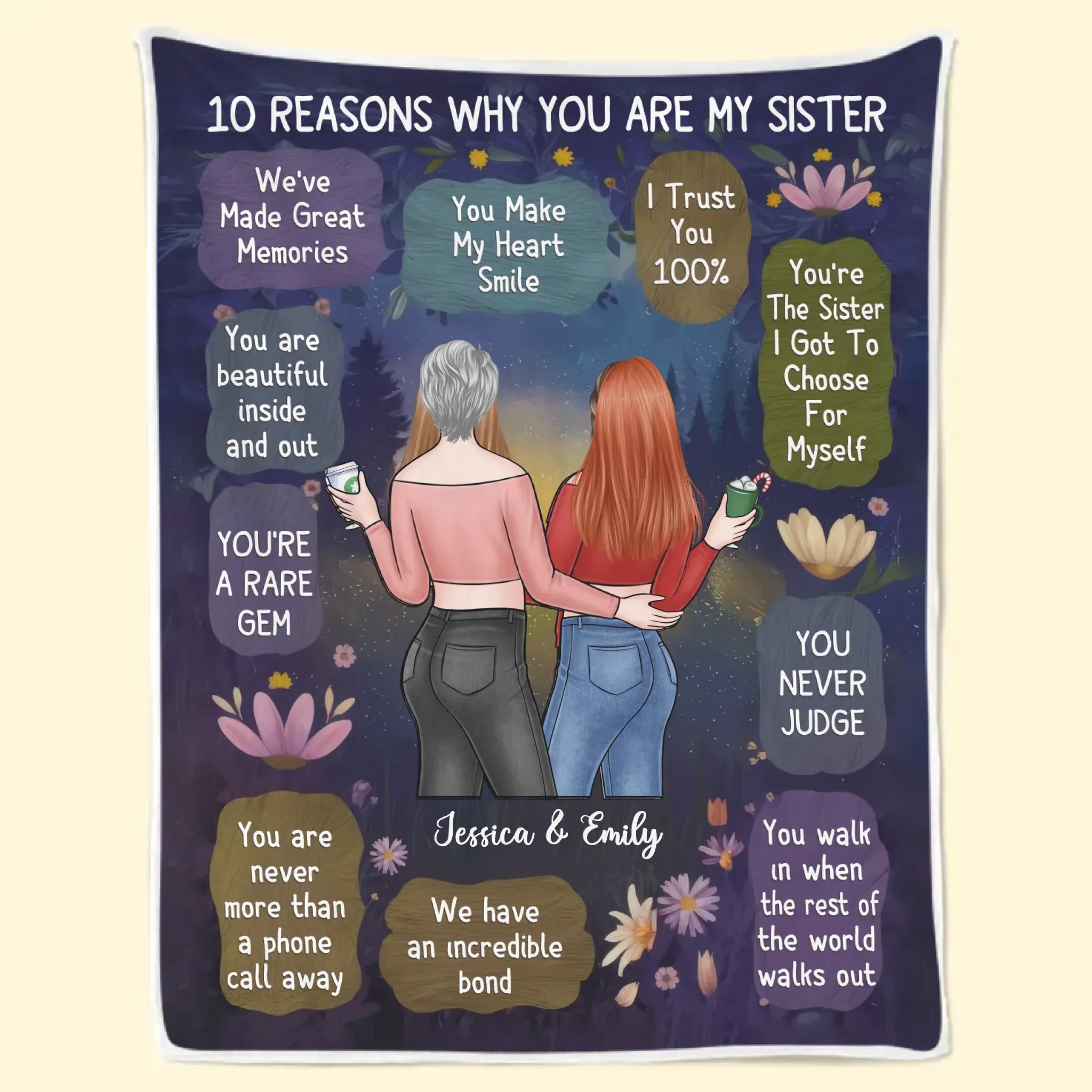 You're The Sister I Got To Choose For Myself - Bestie Personalized Custom Blanket - Gift For Best Friends, BFF, Sisters - Image 6
